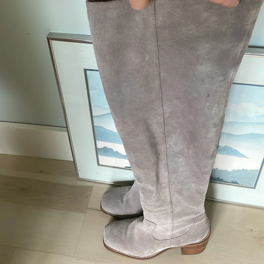 Seychelles Anthropologie taupe Overheard Suede Over-The-Knee Boot